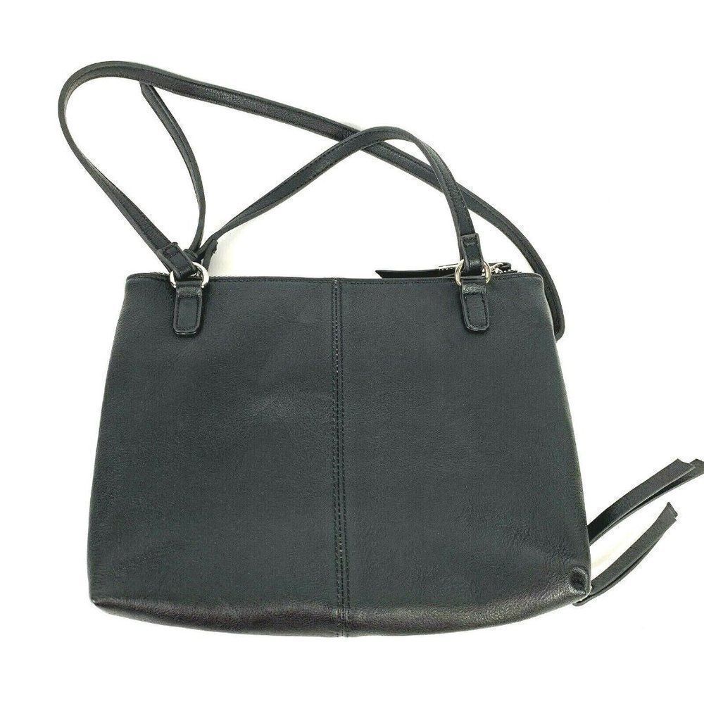 Steven by Steve Madden Crossbody Bag Black Silver Mesh Detail Pockets - Picture 6 of 8